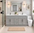 60" DOUBLE SINK MDF VANITY - 2 DRAWERS