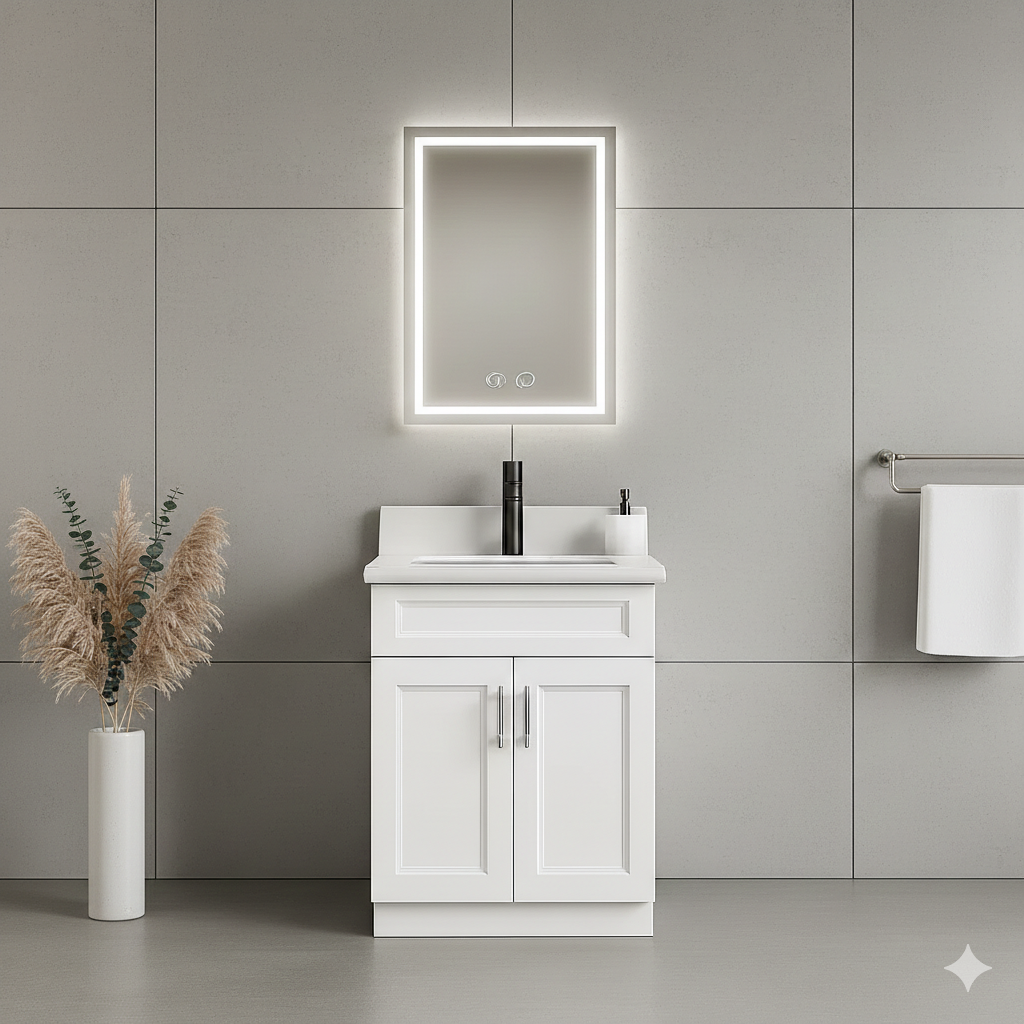 24" Solid Wood Vanity - 2 Doors