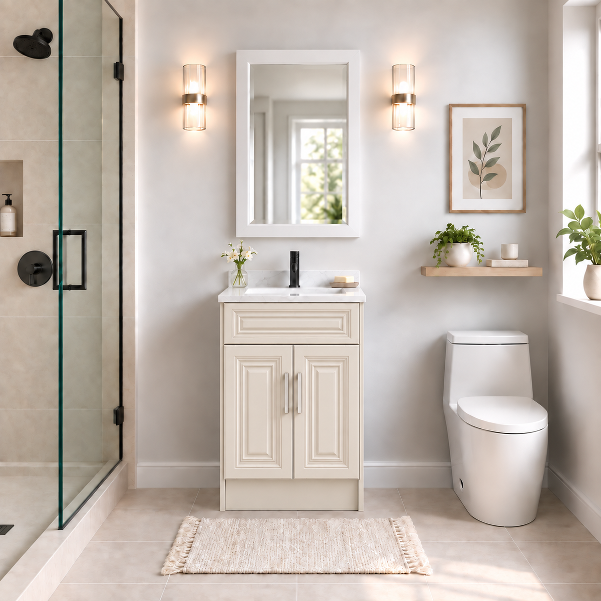 24" SOLID WOOD VANITY
