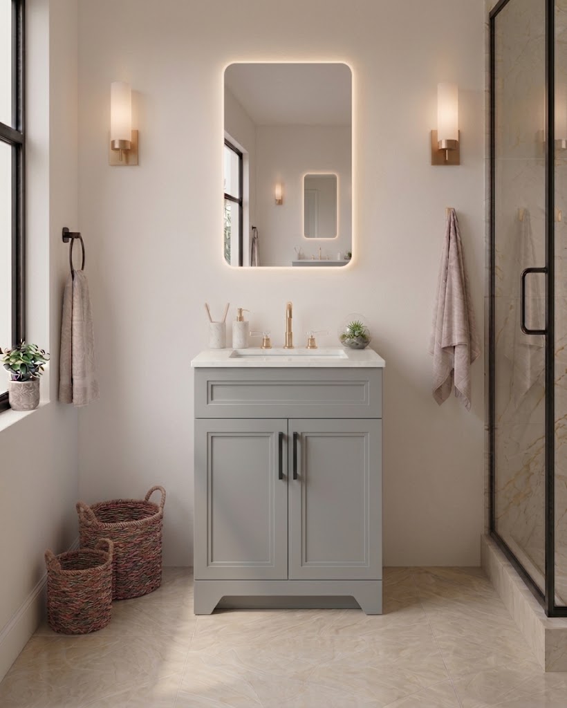 24" MDF VANITY FULL SET