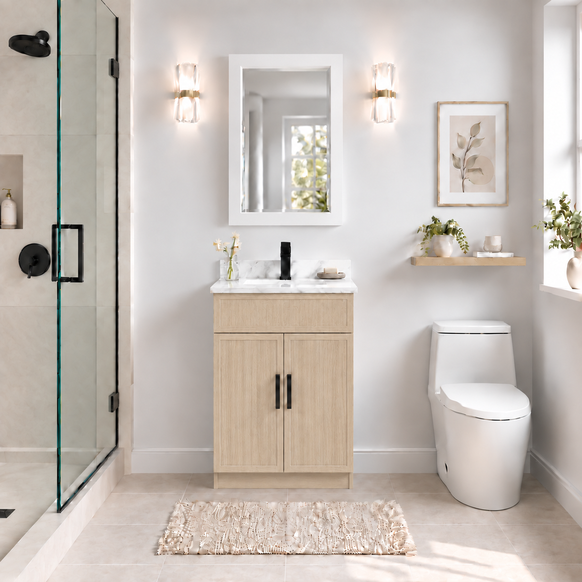 24" SOLID WOOD VANITY