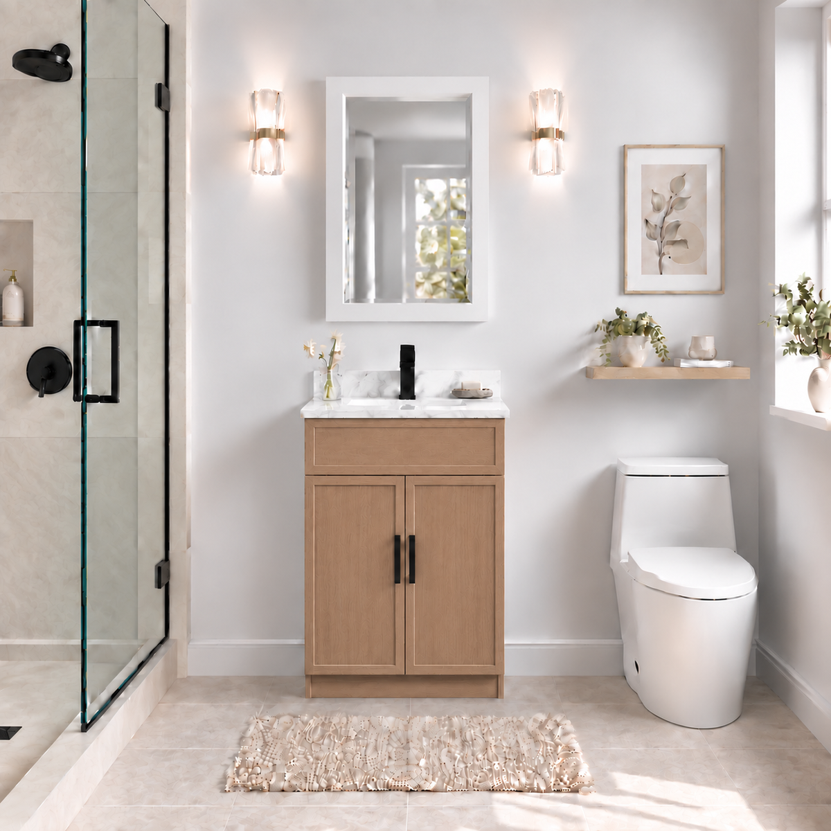 24" SOLID WOOD VANITY