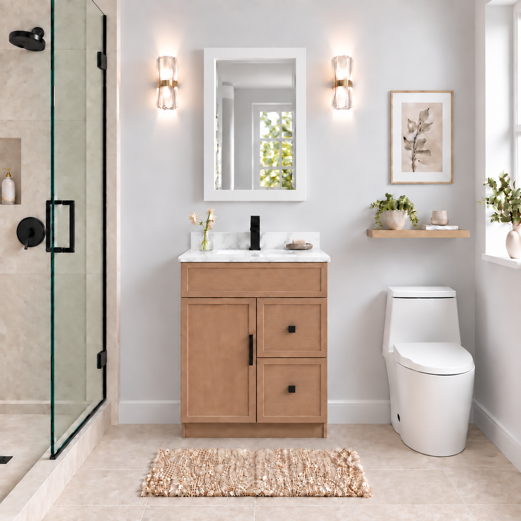 30" SOLID WOOD VANITY - WITH DRAWERS