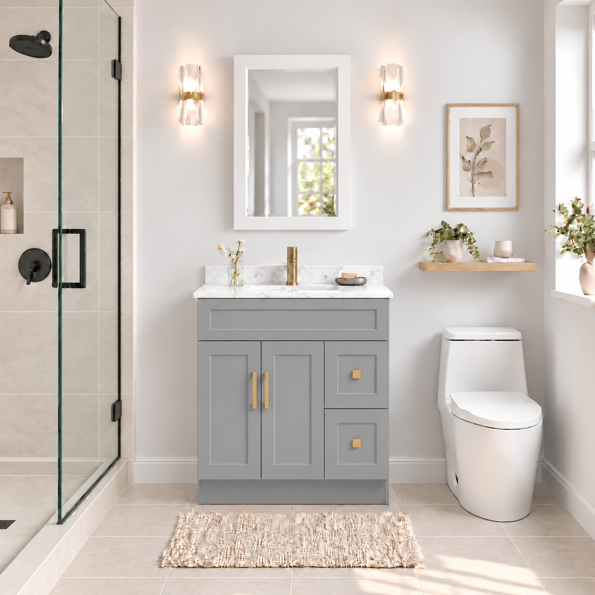 36" MDF VANITY FULL SET