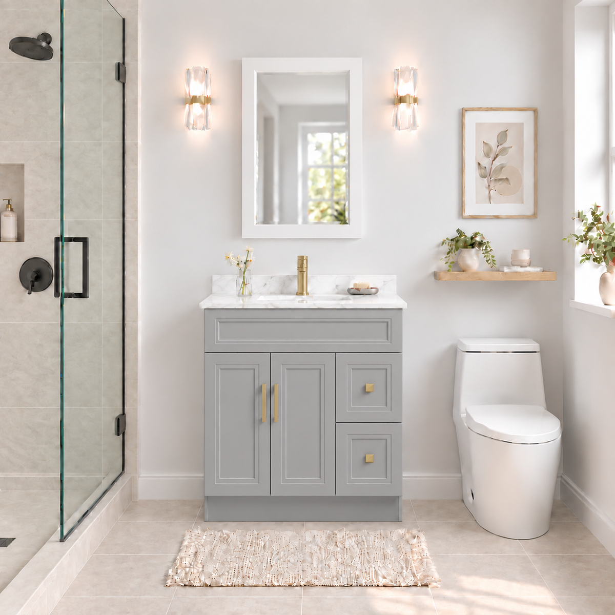 36" MDF VANITY FULL SET