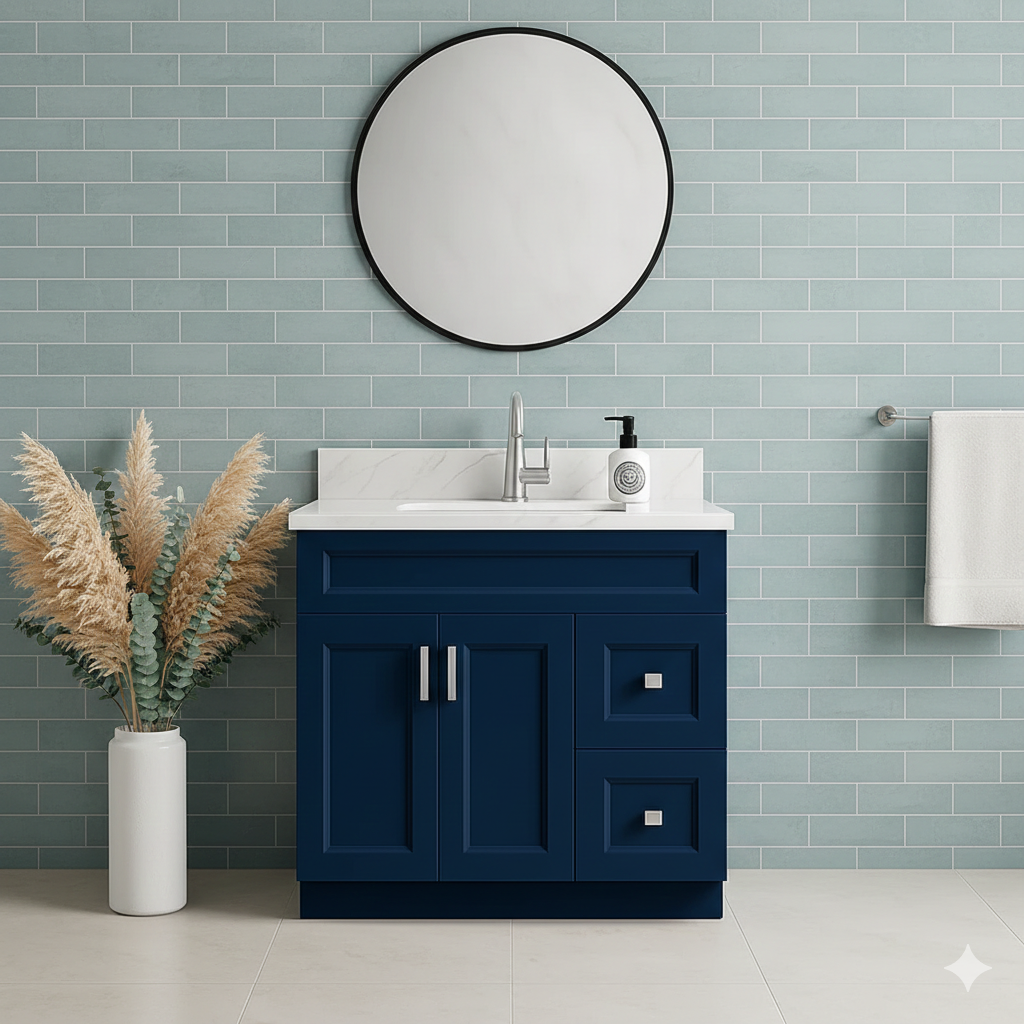 36" Solid Wood Vanity - 2 Drawers