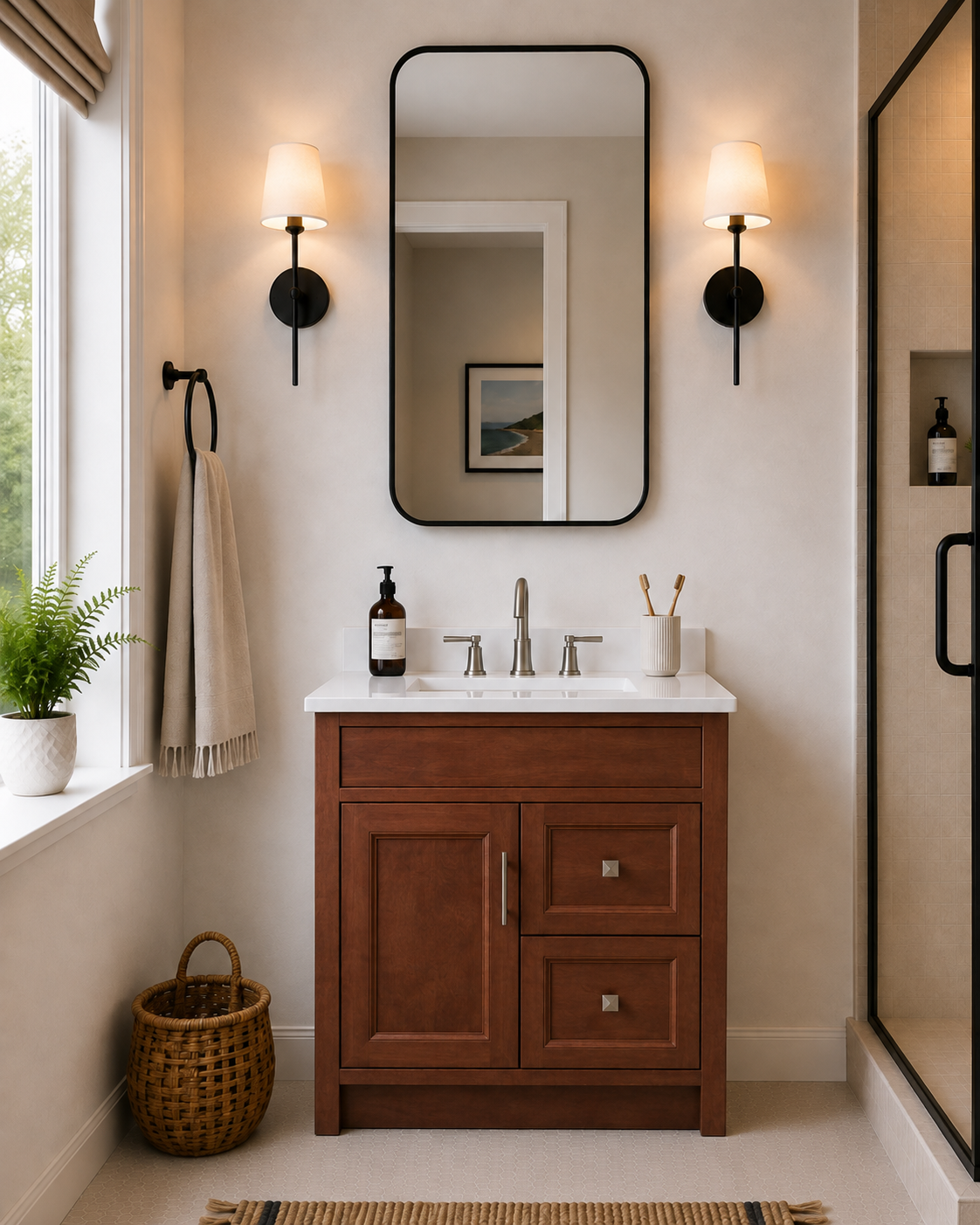 30" SOLID WOOD VANITY - DRAWERS - WOOD COLOURS