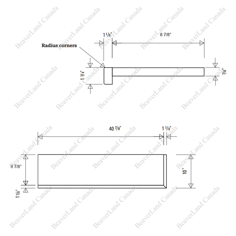 ST101-R Square Edge Treads with Front Return, Open on Right Side Red Oak