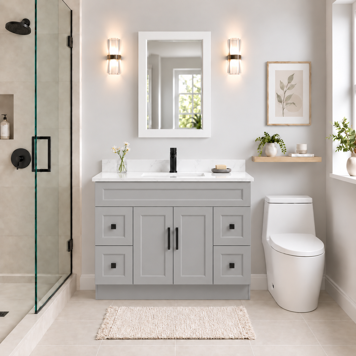 48" MDF VANITY FULL SET