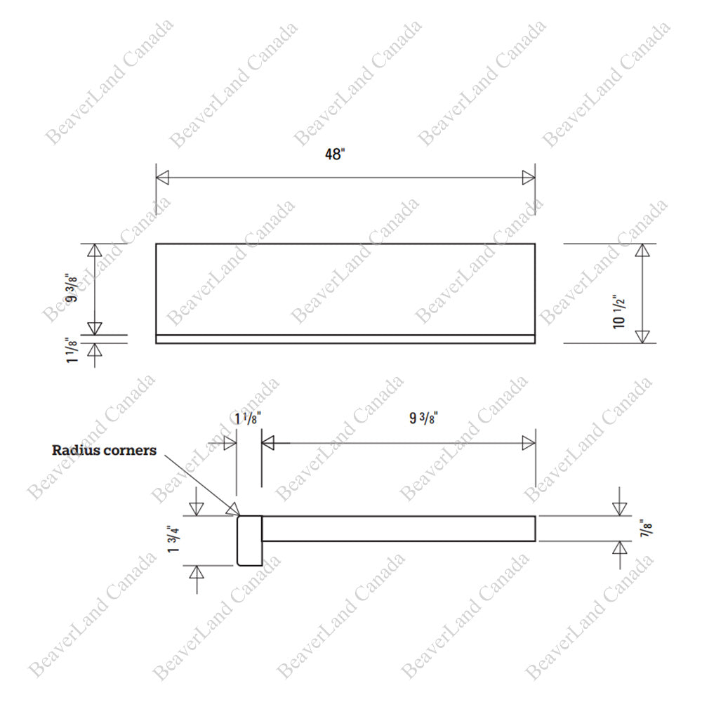 ST101-C Square Edge Treads with Front Return, Close on Both Side Red Oak