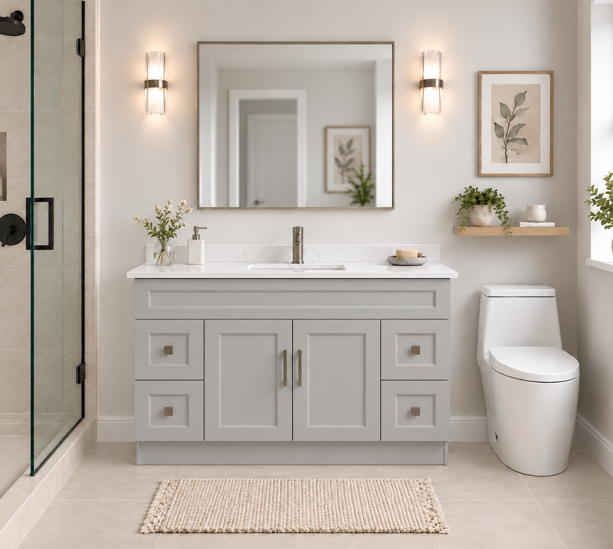 54" MDF VANITY FULL SET