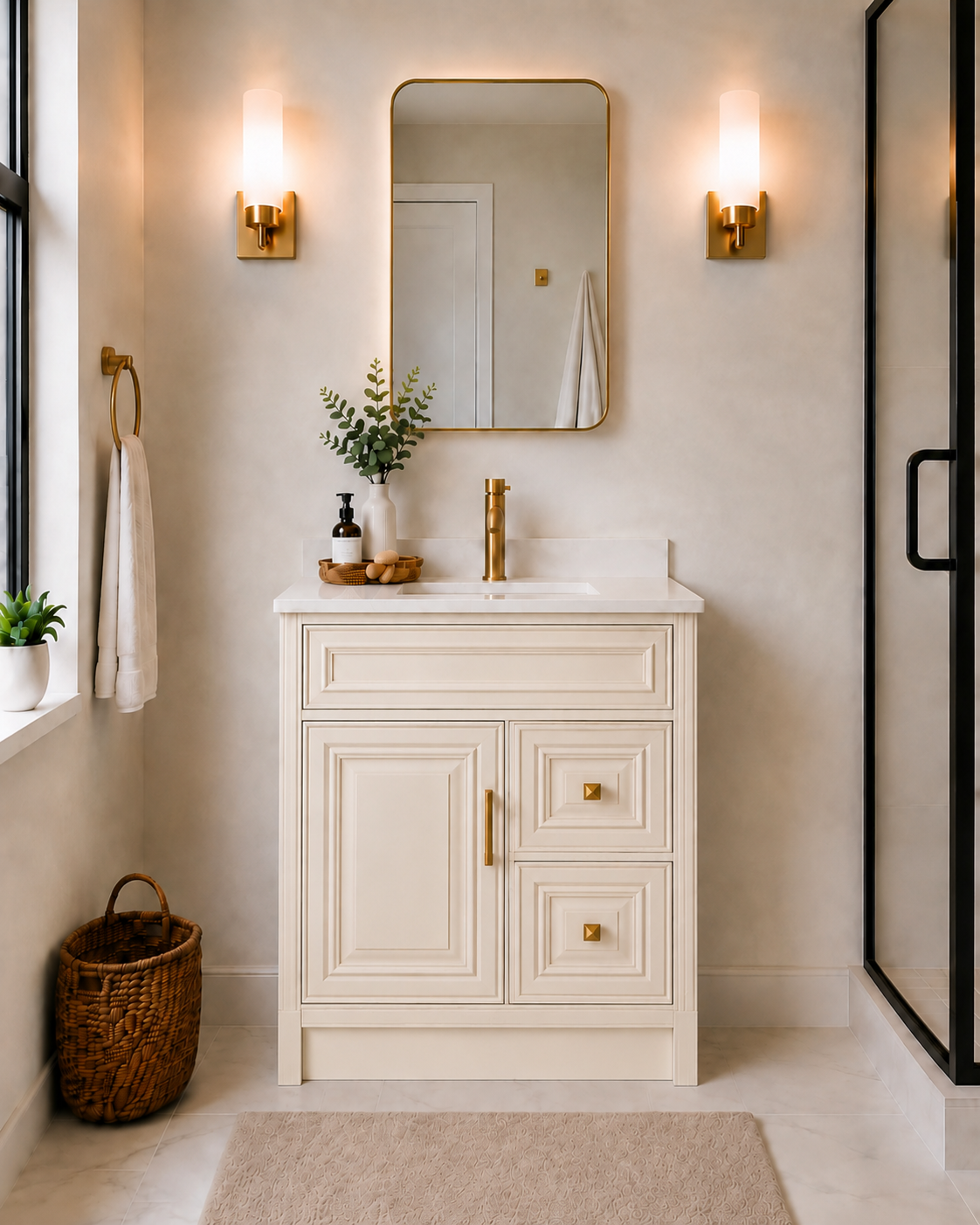 30" SOLID WOOD VANITY - DRAWERS - WOOD COLOURS