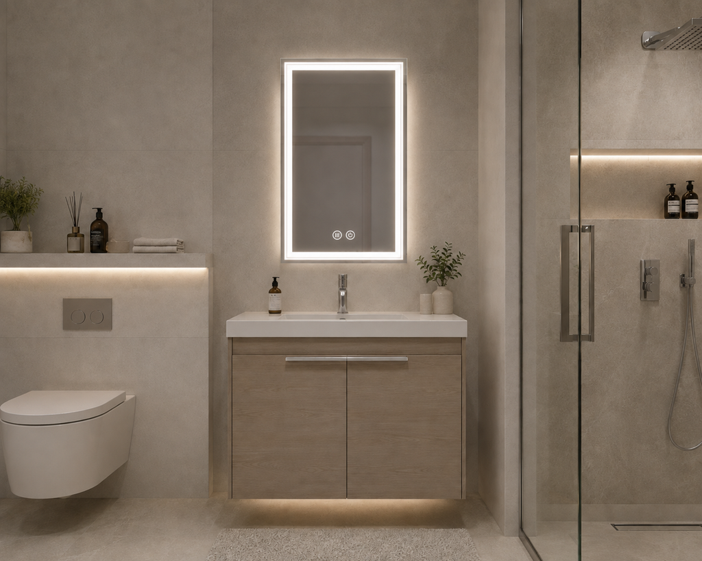 LED ANTIFOG MIRROR - FRAMELESS 24" X 36"