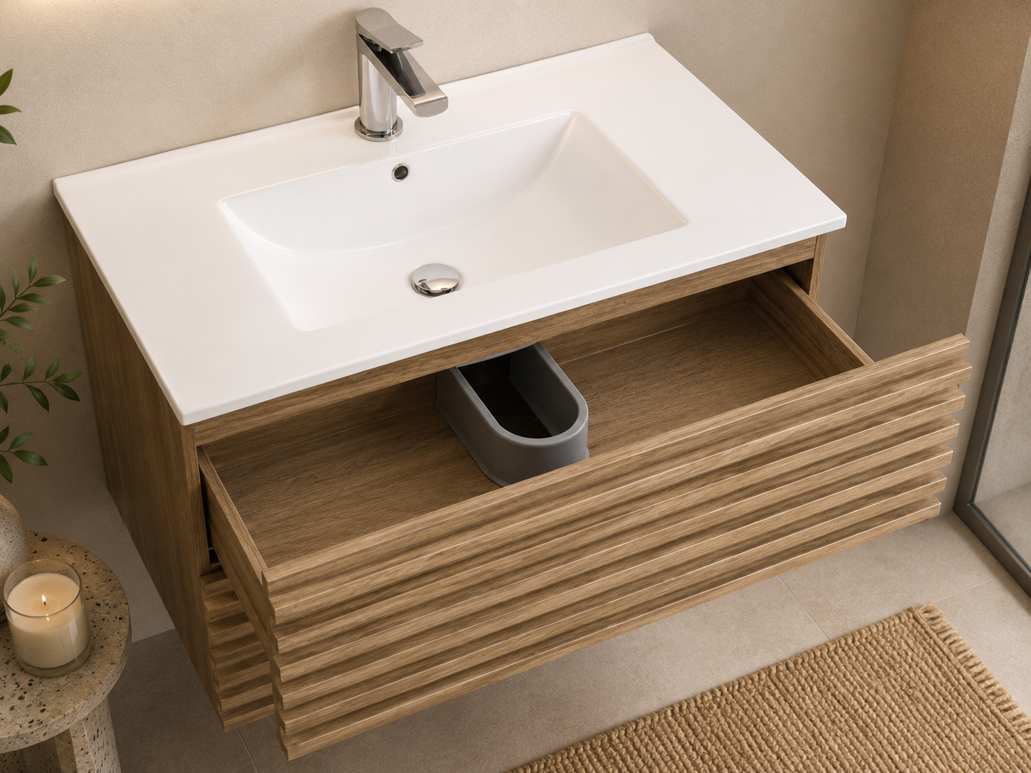 FLUTTED MDF VANITY 24" / 30"