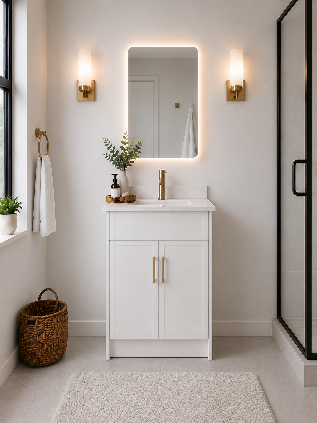24" SOLID WOOD VANITY - SOLID COLOURS
