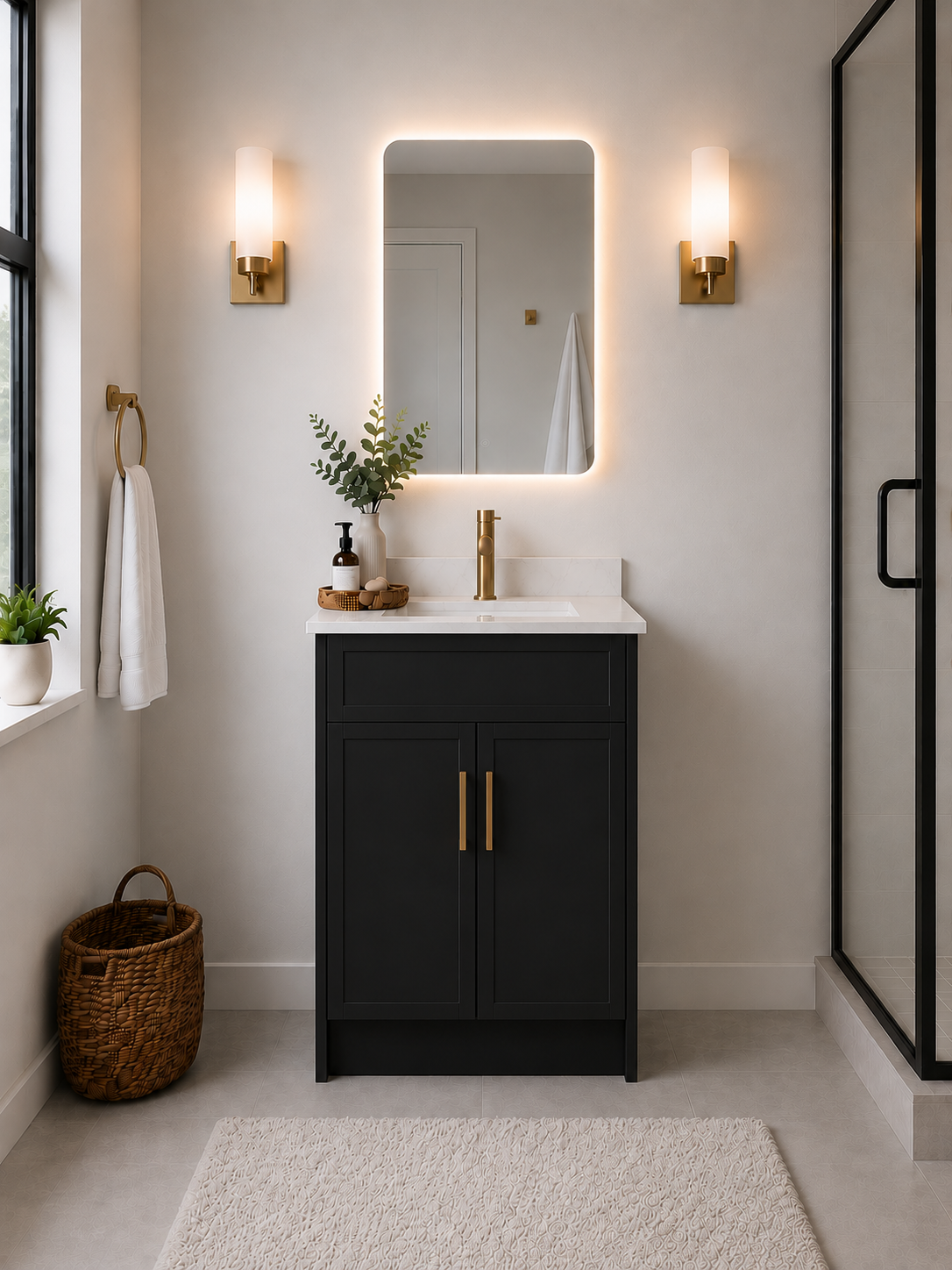24" SOLID WOOD VANITY - SOLID COLOURS