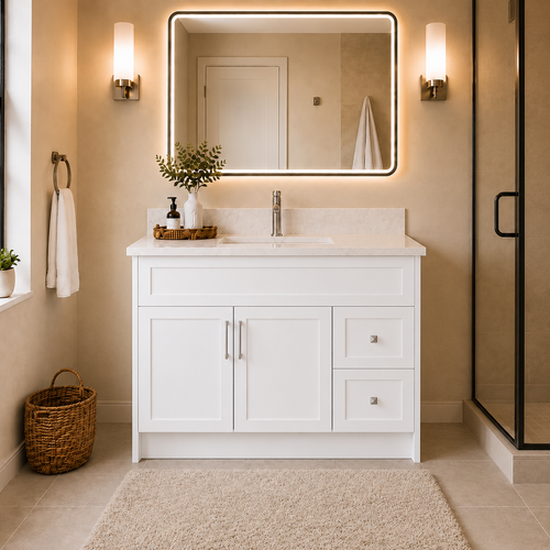 42" MDF VANITY - 2 DRAWERS
