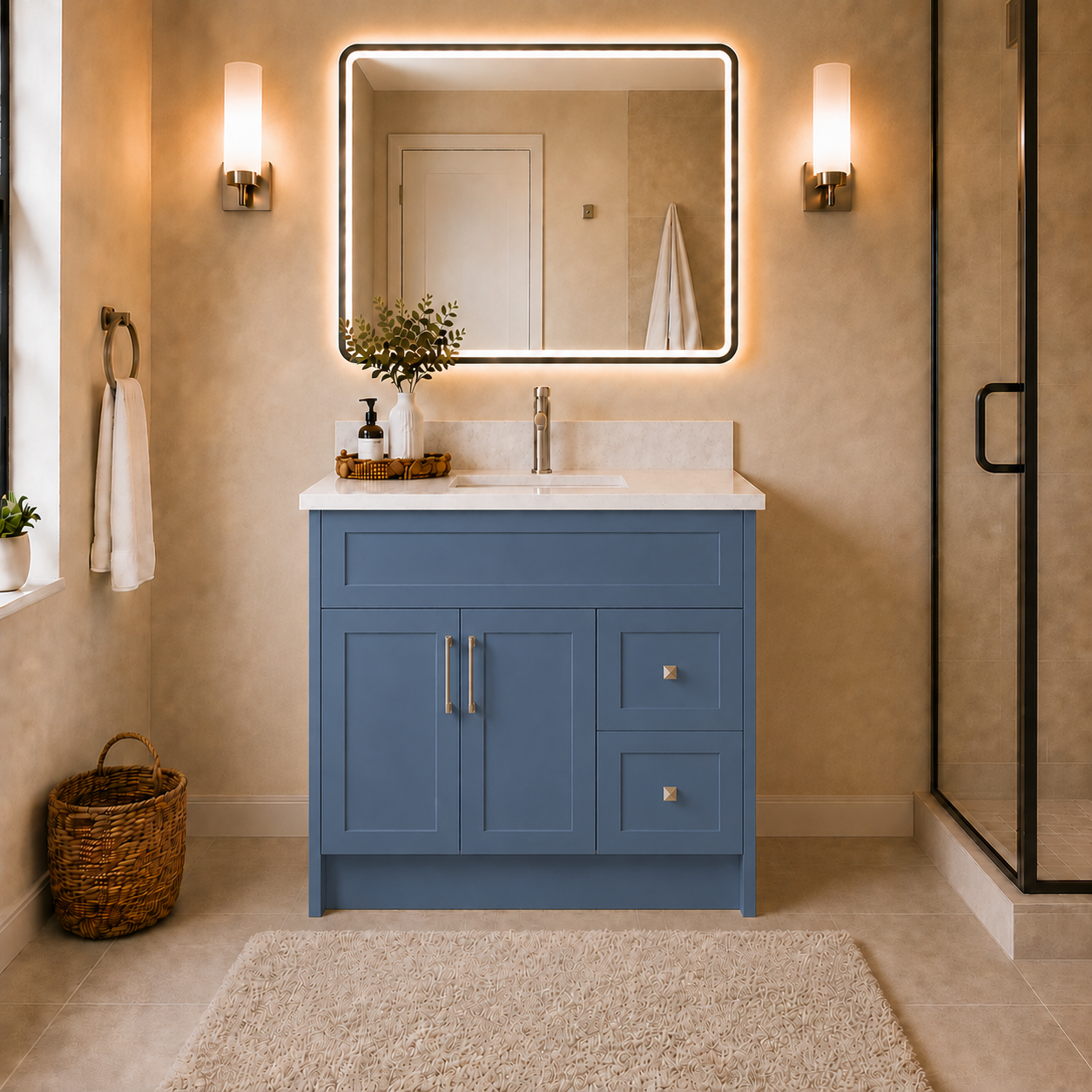 36" MDF VANITY -2 DRAWERS