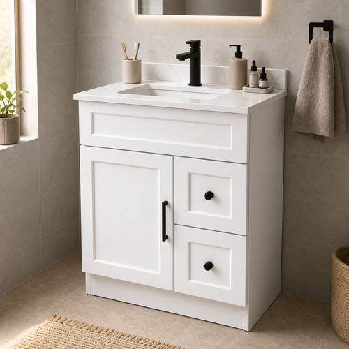 30" MDF VANITY - 2 DRAWERS