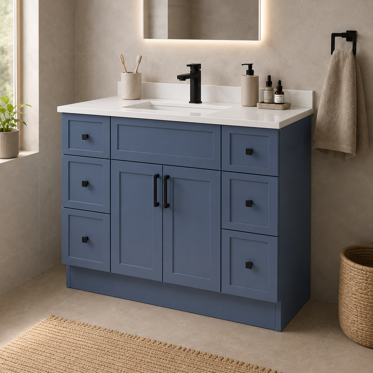 48" MDF VANITY - 4 DRAWERS