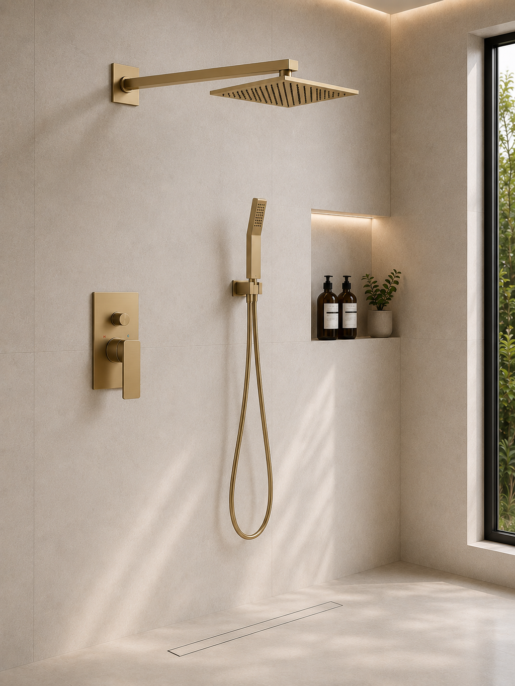 2 PIECE SHOWER SET - 4 COLOURS AVAILABLE