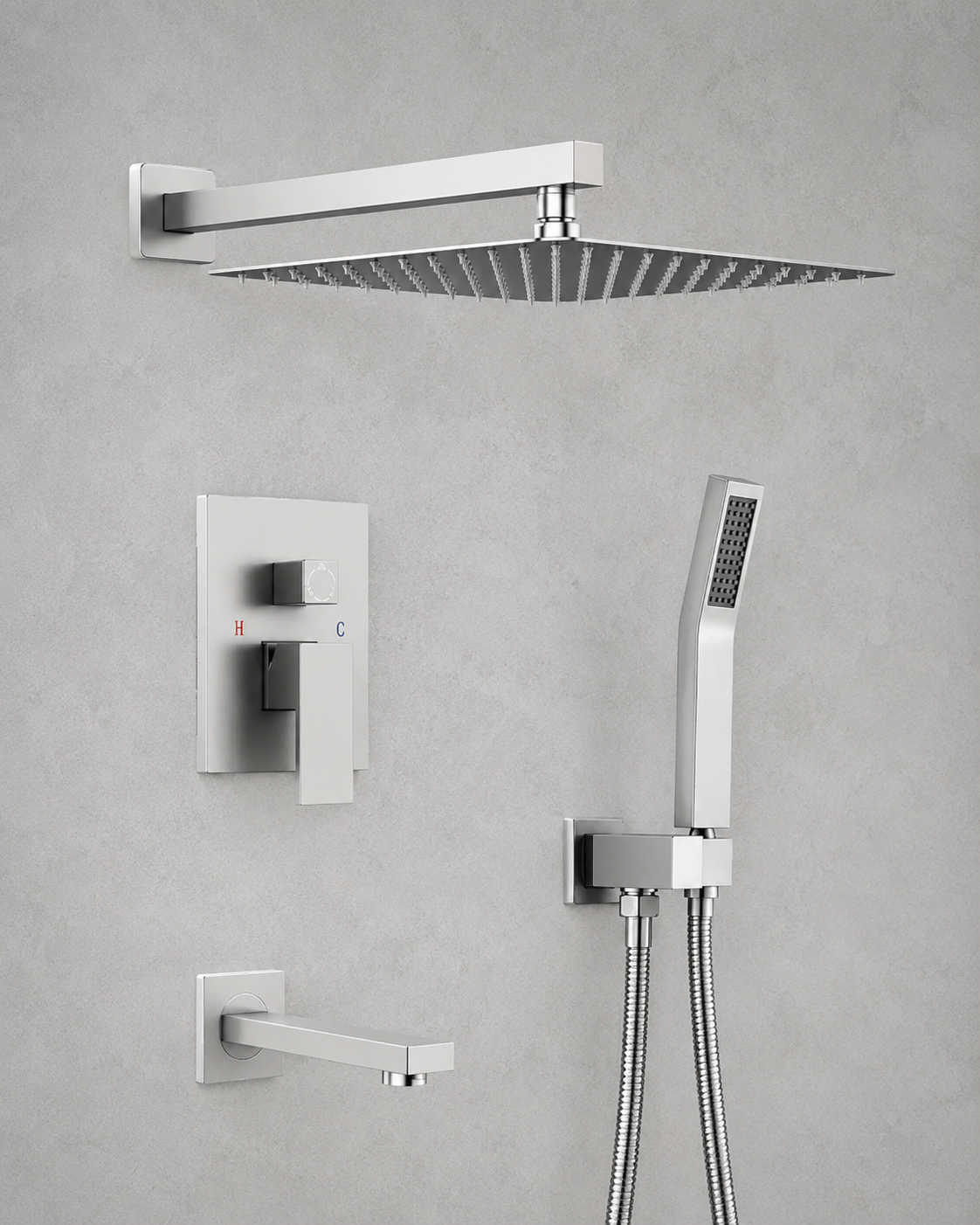 3 PIECE SHOWER SET - 4 COLOURS AVAILABLE