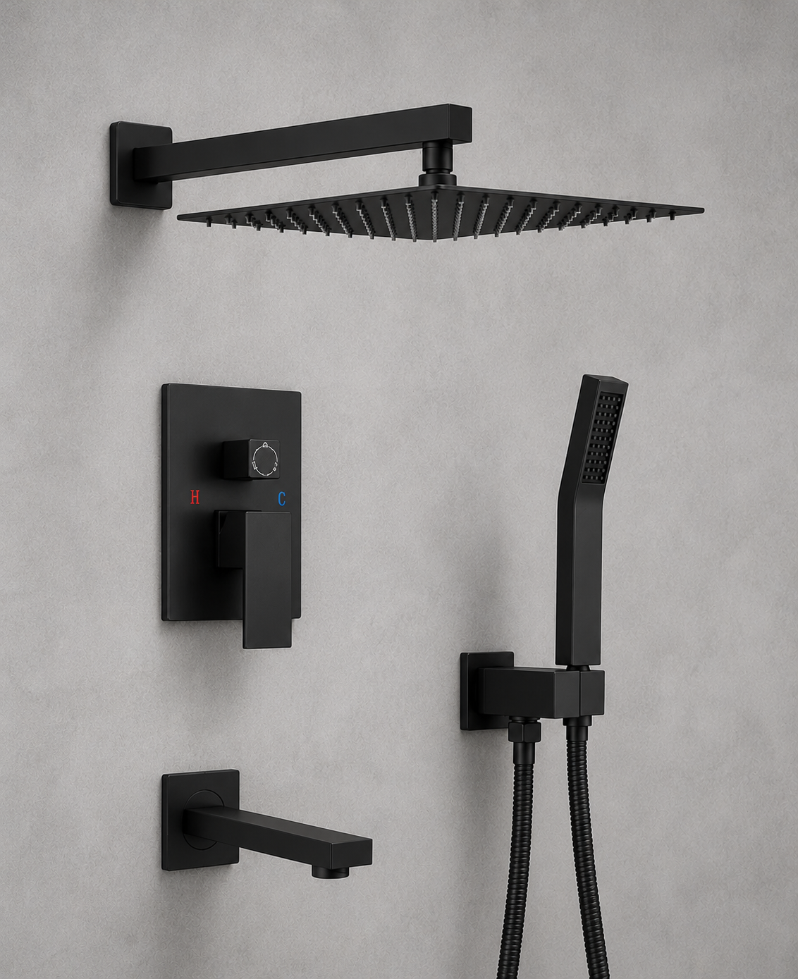 3 PIECE SHOWER SET - 4 COLOURS AVAILABLE
