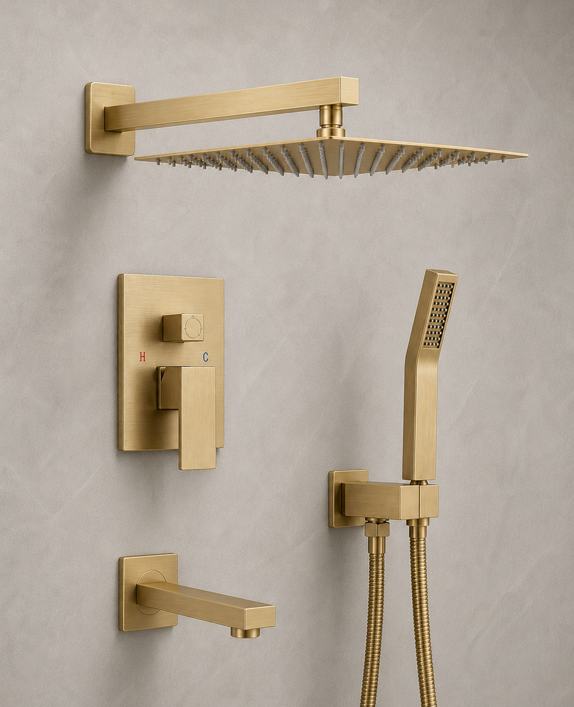 3 PIECE SHOWER SET - 4 COLOURS AVAILABLE