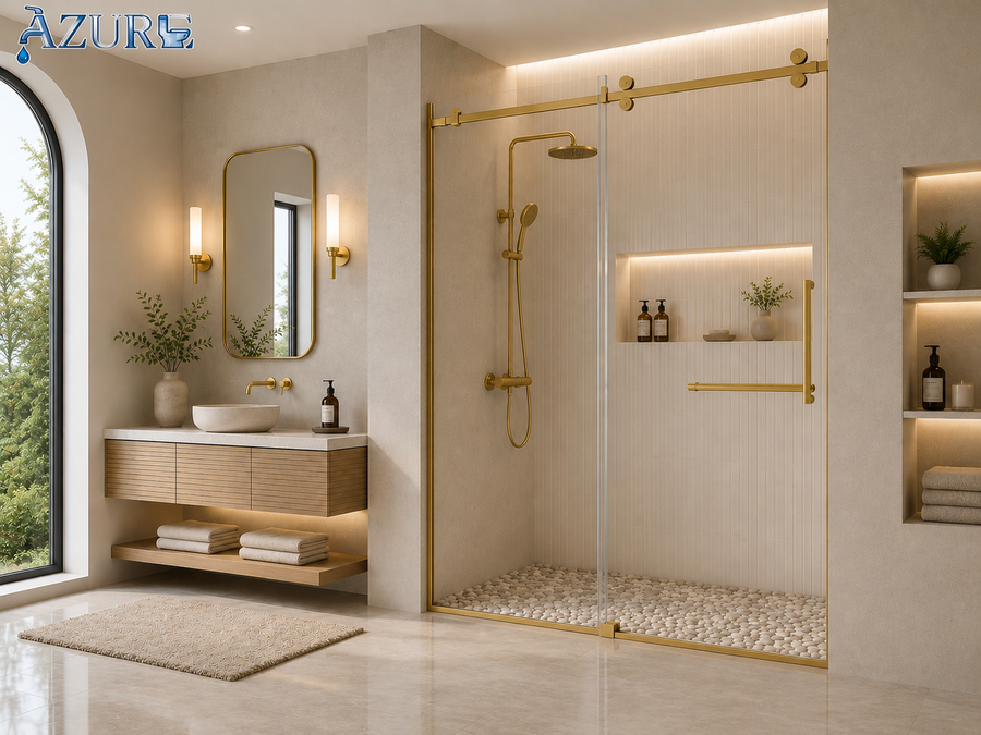 FRAMELESS SHOWER GLASS DOOR 60" X 78"