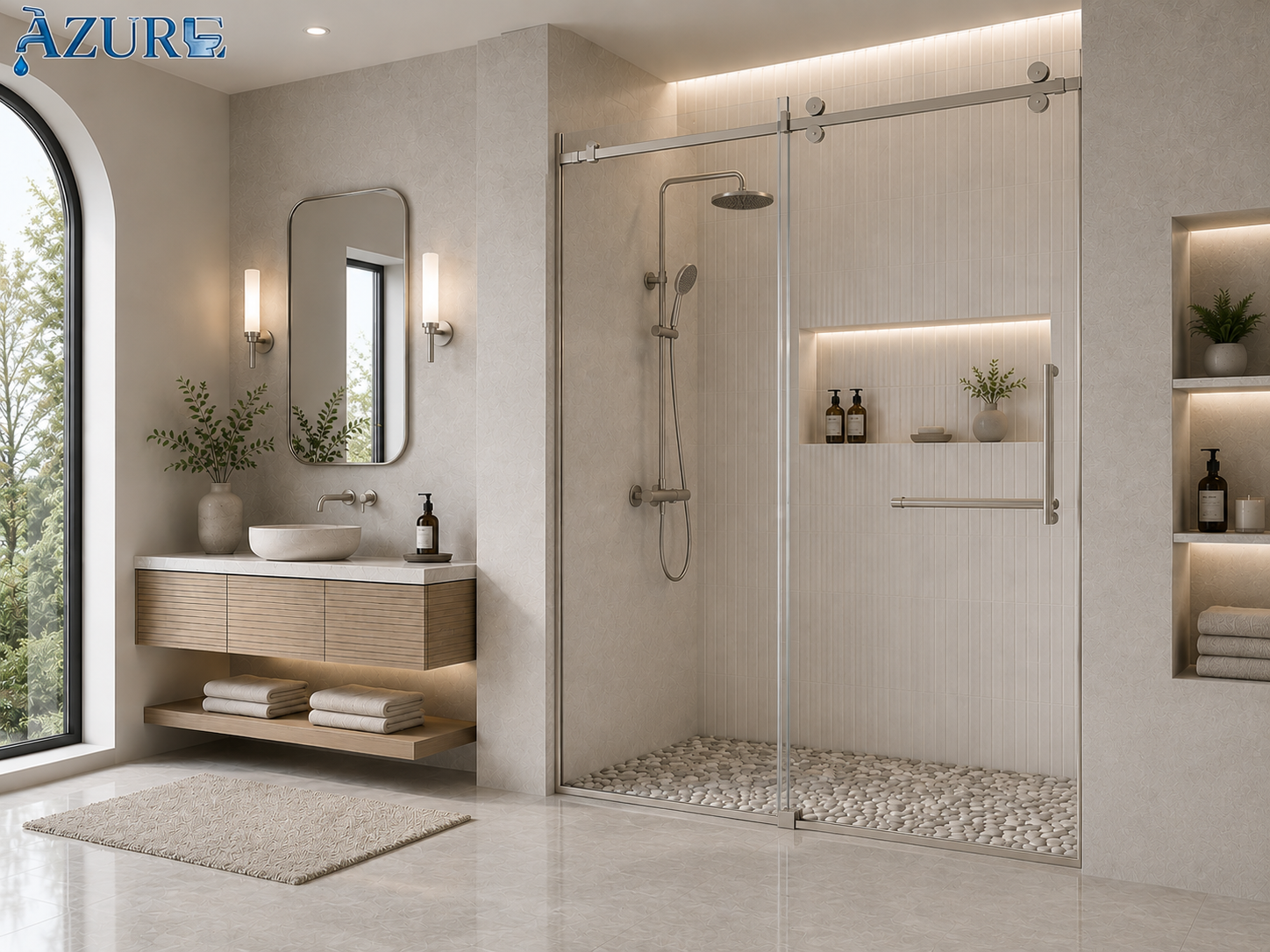 FRAMELESS SHOWER GLASS DOOR 60" X 78"