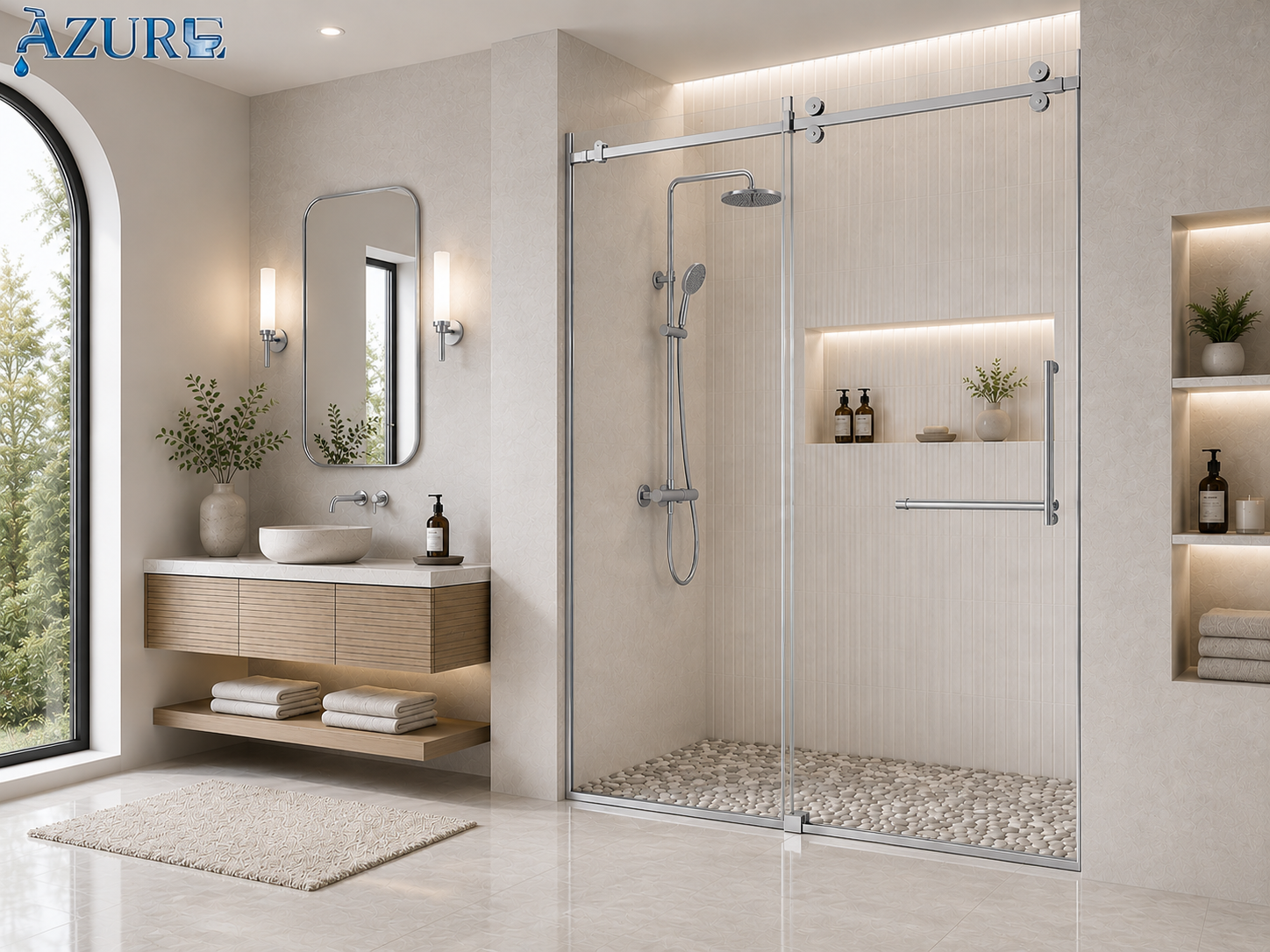 FRAMELESS SHOWER GLASS DOOR 60" X 78"