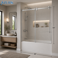 FRAMELESS SHOWER GLASS DOOR 60" X 60"