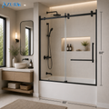 FRAMELESS SHOWER GLASS DOOR 60" X 60"