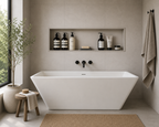 WHITE FREESTANDING SQUARE TUB 60"/67"
