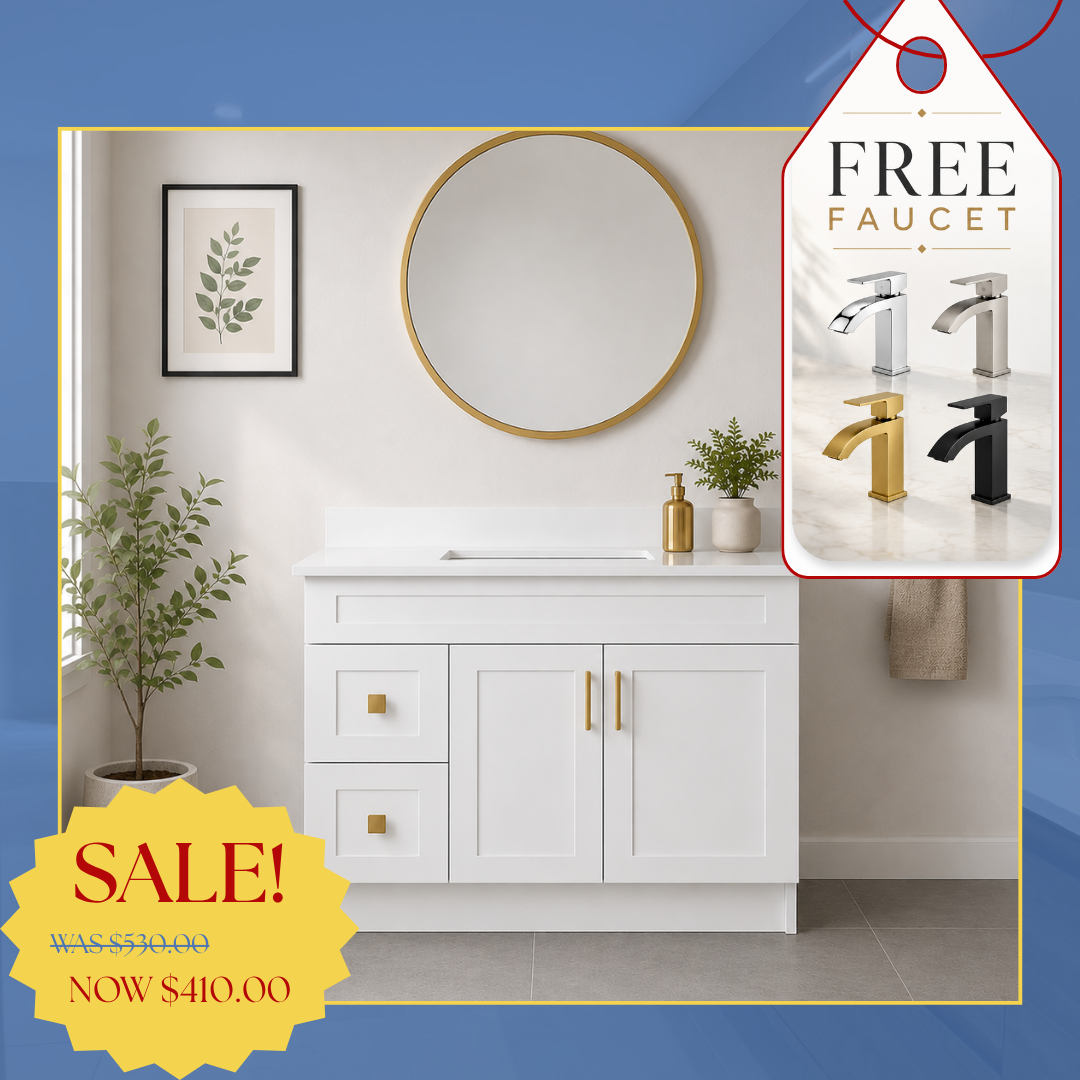 36" WHITE VANITY - WITH FREE FAUCET