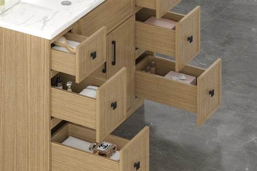 48″ / 54″ / 60″ Solid Wood Vanity - 6 Drawers & 2 Doors