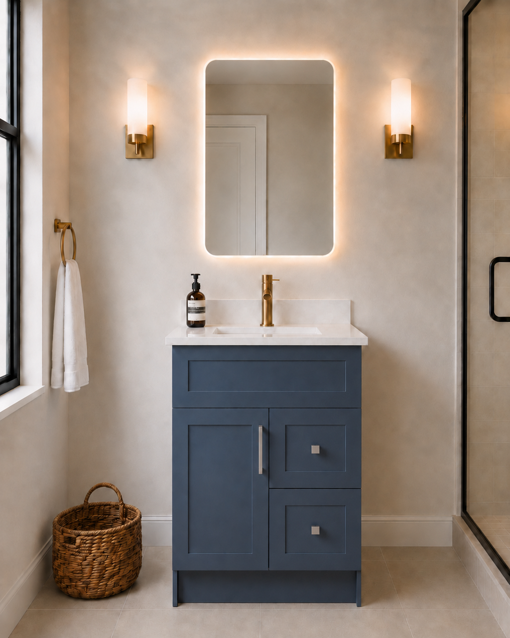 24" MDF VANITY WITH DRAWERS