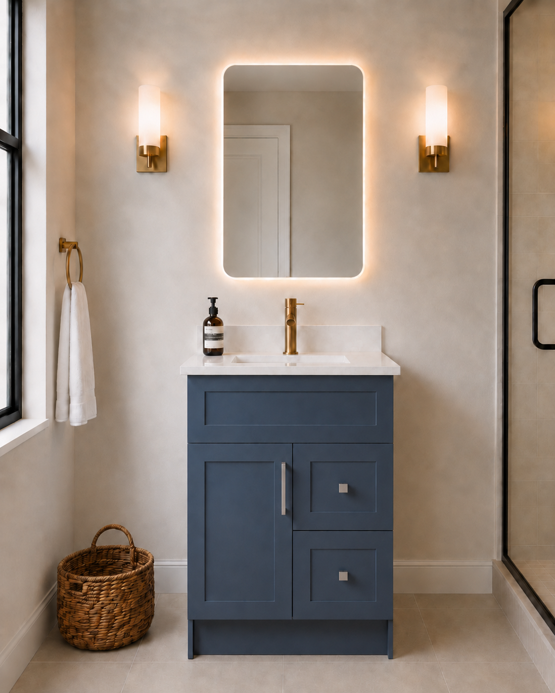 24" MDF VANITY WITH DRAWERS