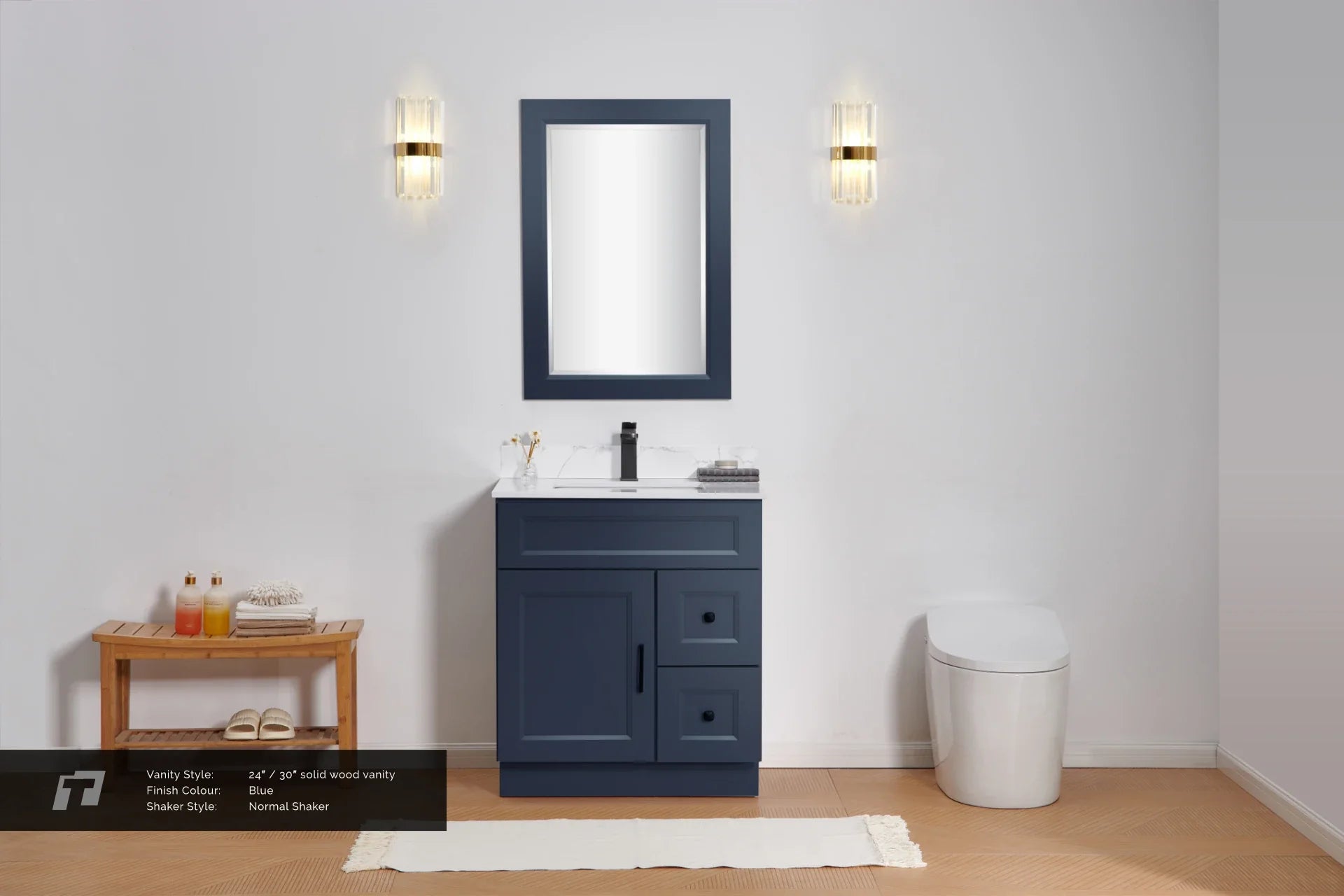 24″ / 30″ Solid Wood Vanity - 2 Drawers