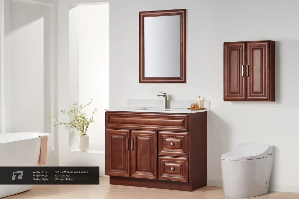 36″ / 42″ Solid Wood Vanity - 2 Drawers & 2 Doors