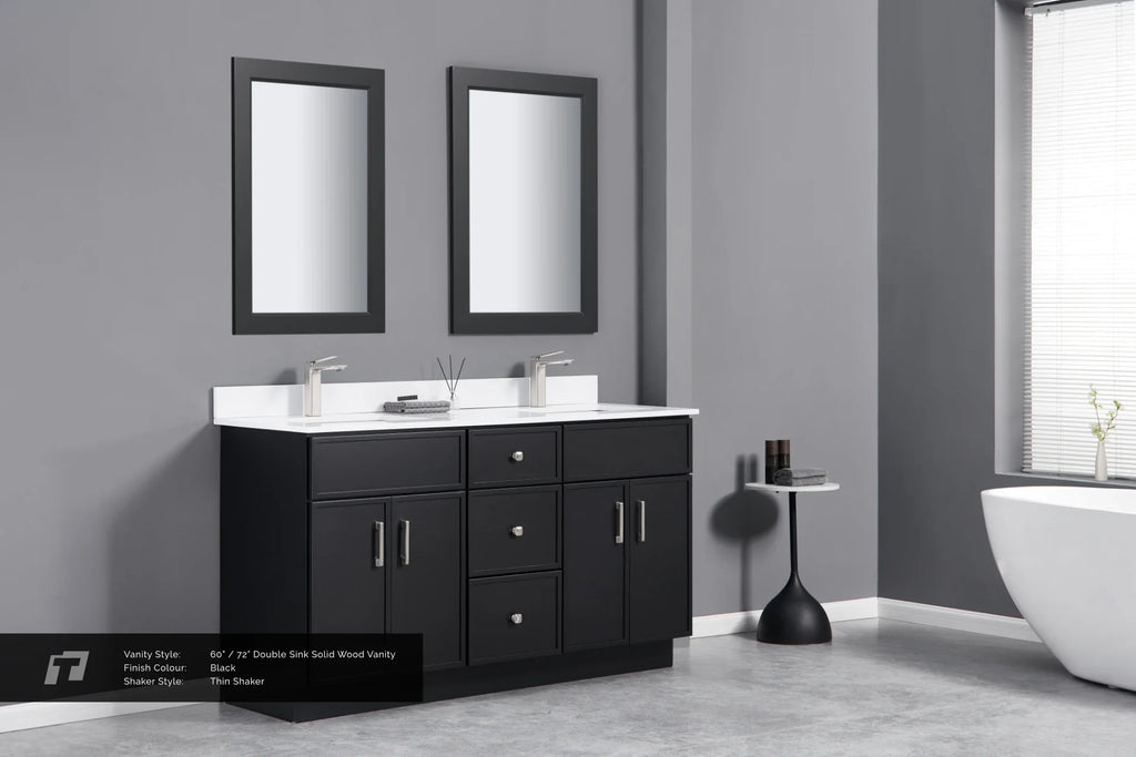 60” / 72” Solid Wood Vanity - 3 Drawers & 2 Doors