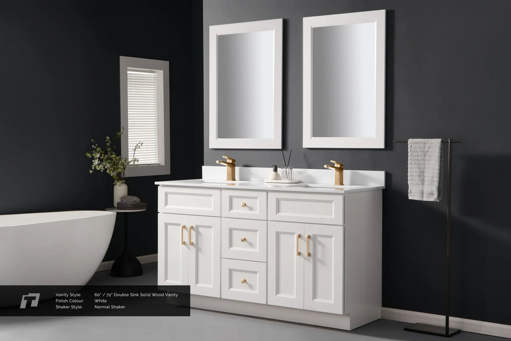 60” / 72” Solid Wood Vanity - 3 Drawers & 2 Doors