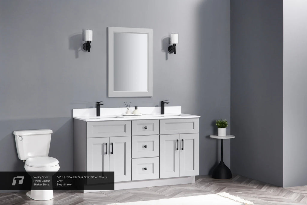 60” / 72” Solid Wood Vanity - 3 Drawers & 2 Doors