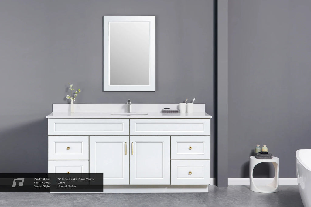 72” Solid Wood Vanity - 4 Drawers