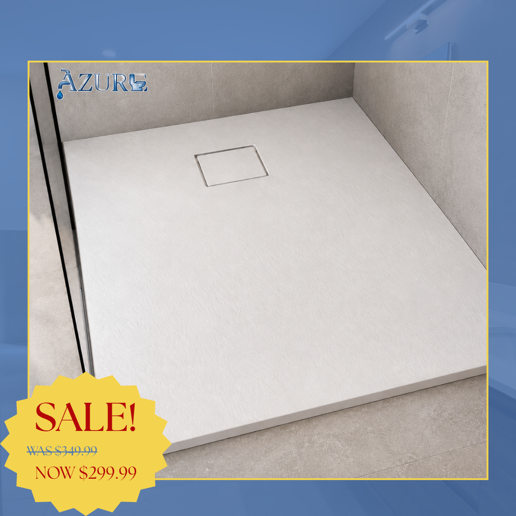 WHITE "STONE" SHOWER BASE 32" x 60"/ 36" x 60"