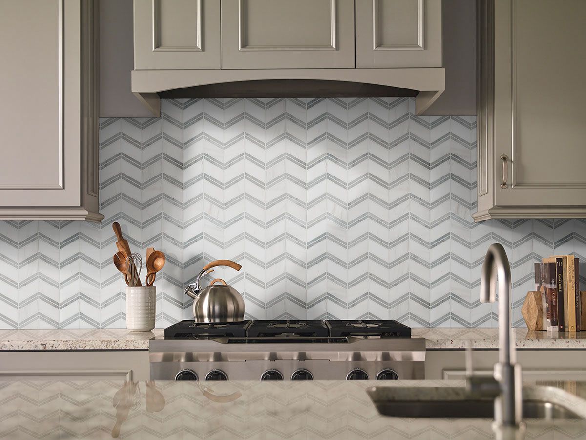 BIANCO DOLOMITE CHEVRON