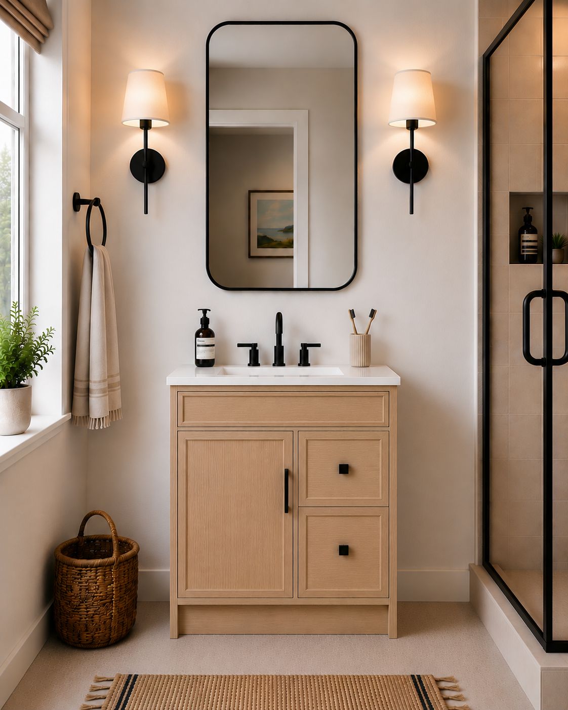 30" SOLID WOOD VANITY - DRAWERS - WOOD COLOURS