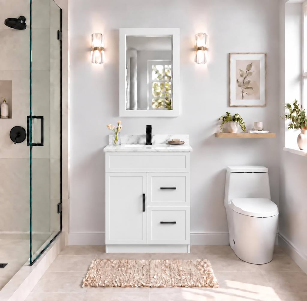 30" SOLID WOOD VANITY - DRAWERS