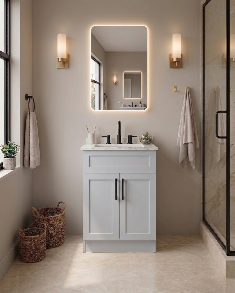 24" MDF VANITY FULL SET