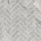 CARRARA WHITE 1x3 HERRINGBONE POLISHED